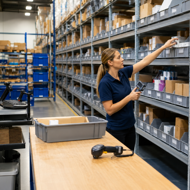 Organized inventory storage for online retail businesses